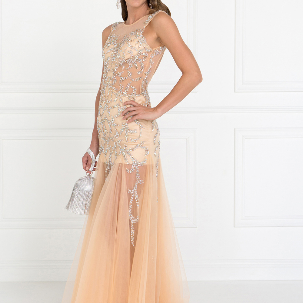 NEW Long Mermaid Prom Dress Illusion Neckline GL2153